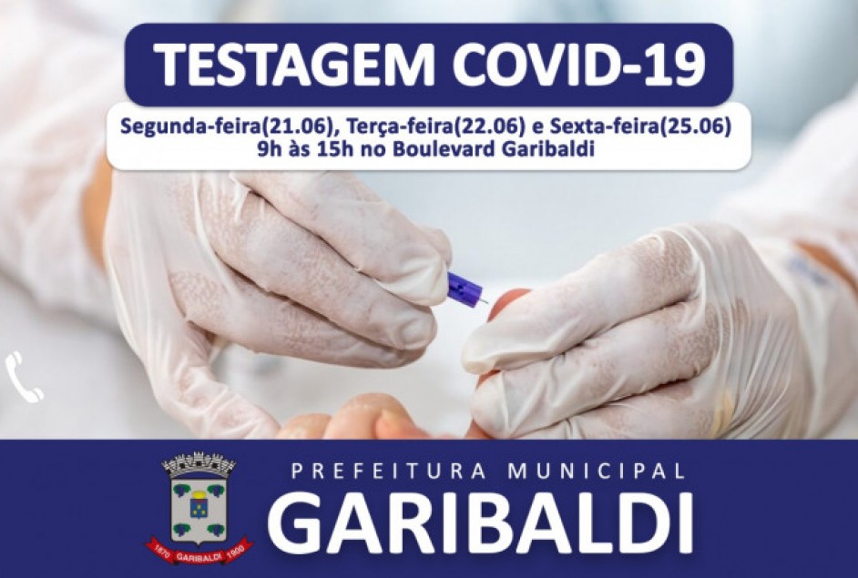 Garibaldi oferece testagem para identificar circulação da covid-19