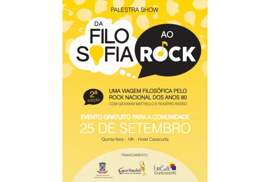 Palestra "Da Filosofia ao Rock" aberta à comunidade
