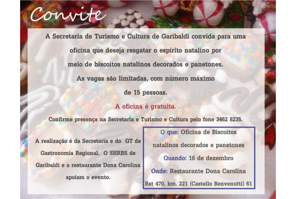 Oficina promove aprendizado de biscoitos natalinos e panetones