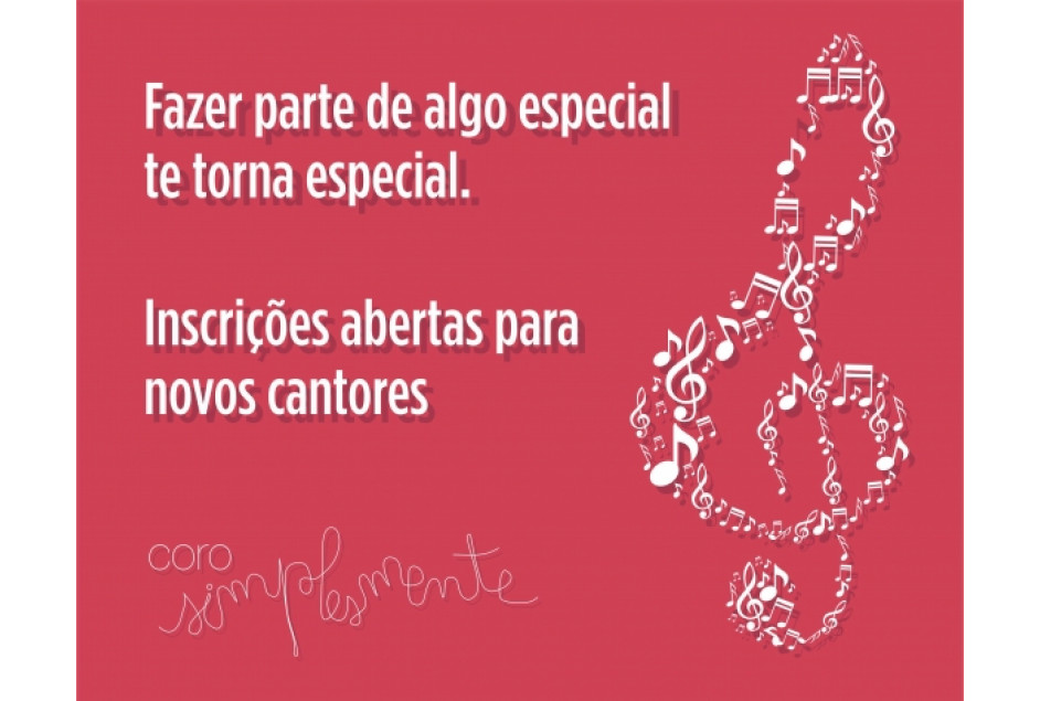 Coro Simplesmente abre inscrições para novos cantores
