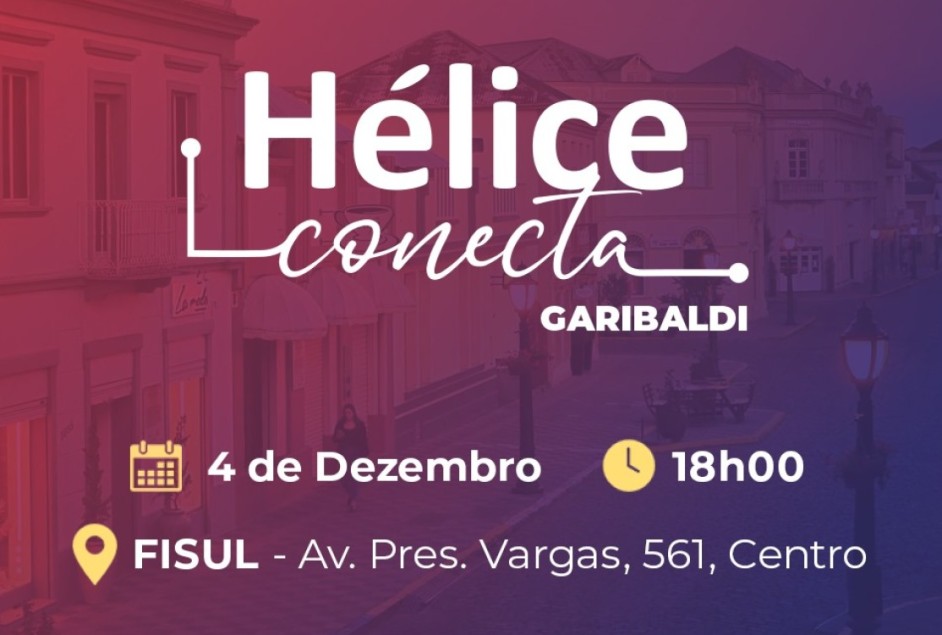 Inovação na prática: Hélice Conecta Garibaldi acontece no dia 04/12